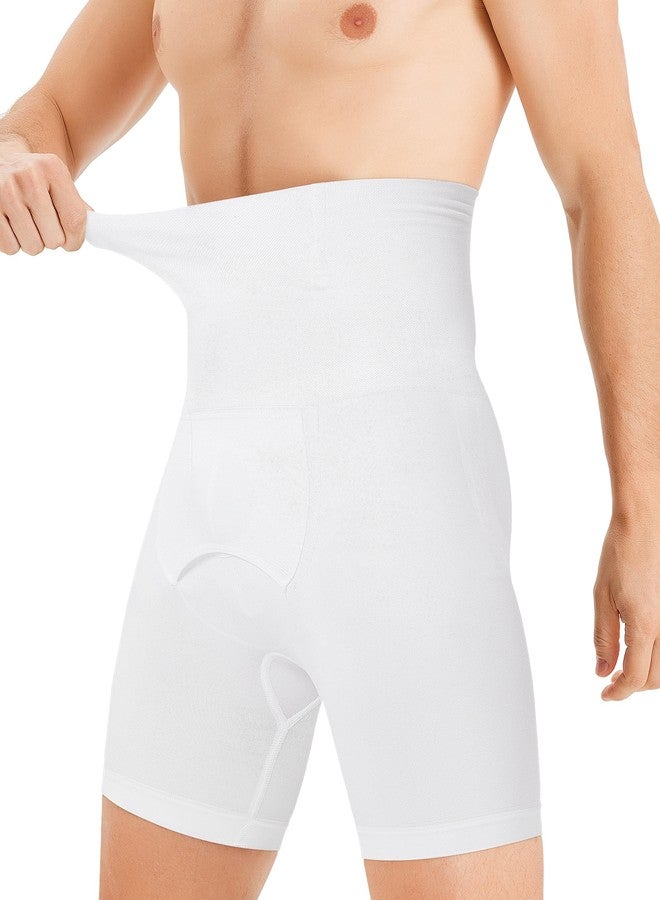 TAILONG Mens Shapewear Tummy Control Underwear Compression Shorts Men Slimming Body Shaper Leg Boxer Briefs White - Image 1